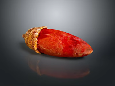 Red Tropical Fruit With Peeled Spiky Skin And Smooth Flesh On Dark Background 3d model
