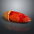 Red Tropical Fruit With Peeled Spiky Skin And Smooth Flesh On Dark Background