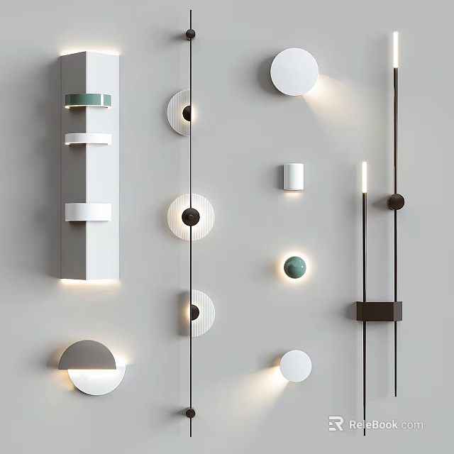 Modern Wall Lamps with Geometric Shapes and Minimalist Design for Interior Decoration 3d model 