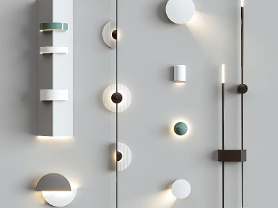 Modern Wall Lamps with Geometric Shapes and Minimalist Design for Interior Decoration 3d model