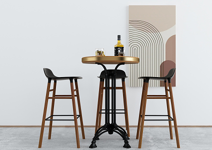 Modern Bar Chair Combination Bar Stool Table and Chair 3d model