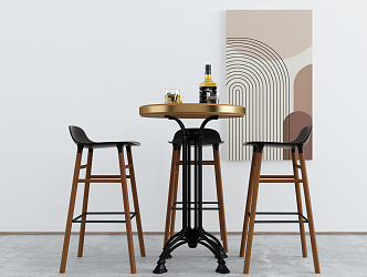 Modern Bar Chair Combination Bar Stool Table and Chair 3d model