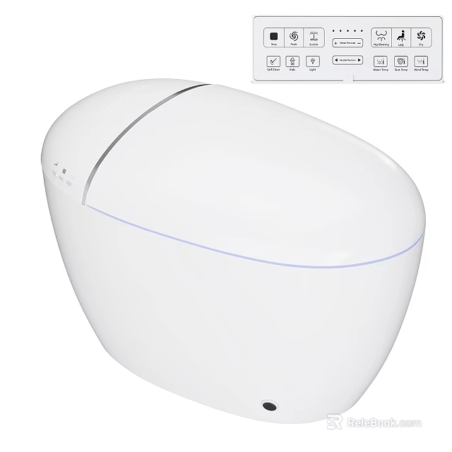 Sleek Modern Smart Toilet With White Finish And Digital Control Panel Design 3d model 