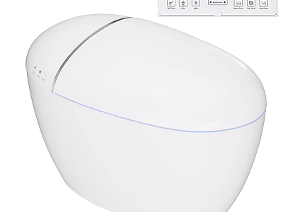 Sleek Modern Smart Toilet With White Finish And Digital Control Panel Design 3d model