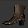 Women's Stylish Brown Snakeskin Textured High Heel Ankle Boots Fashion Design