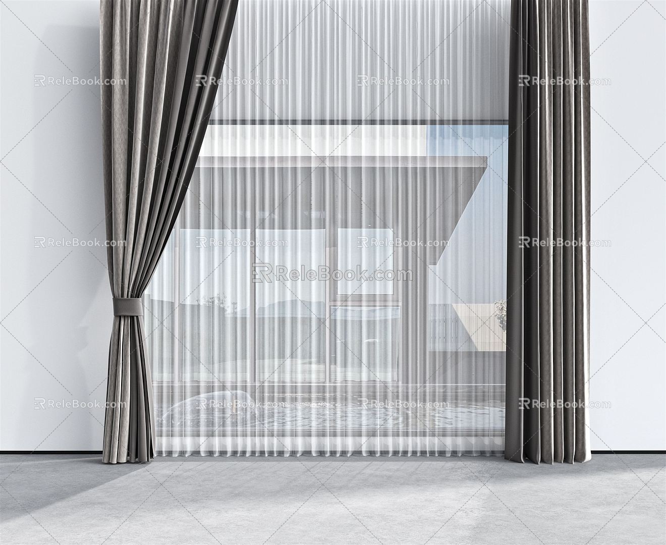 Modern Curtains 3d model