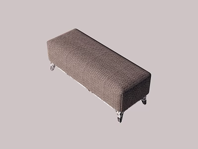 Upholstered Bench with Textured Fabric and Metal Legs Modern Design for Living Room 3d model