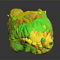 Traditional Chinese Stone Lion Statue Standing On Square Base With Intricate Carving Details