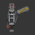 Futuristic Sci-Fi Mechanical Weapon With Metallic Modular Structure Complex Components And Barrel Sections 3d model