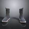 Gray Zipper Boots With White Soles For Comfortable Daily Use