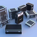 Various Sizes Equipment Cases With Metal Frames And Black Silver Design