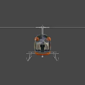 Orange Lightweight Helicopter With Transparent Cockpit FAB Marking And Yellow Frame 3d model