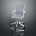 Modern Office Chair With Mesh Back White Armrests And Swivel Wheels Base