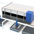 High Precision Industrial Laser Cutting Equipment With Automated Worktable And Control Panel 3d model