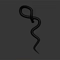 Black Snake With Red Accents Coiled On Smooth Gray Surface