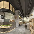 Modern Dessert Shop Exterior Design With Glass Doors Illuminated Signage And Brick Walls