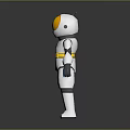 Robot Sculpture with Orange Helmet White Body Yellow Belt and Blue Details Modern 3D Carving