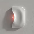 Modern White Curved Wall Light with Red Digital Display and Soft Lighting on Gray Wall 3d model