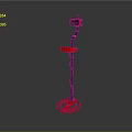 Red And Black Metal Detector With Circular Base And Detection Coil