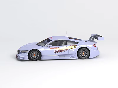 Modern Technology Exhibition Hall Displaying White Race Car Model With Champion Logo And Detailed Design 3d model