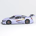Modern Technology Exhibition Hall Displaying White Race Car Model With Champion Logo And Detailed Design