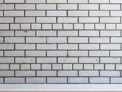 White Brick Wall Surface With Smooth Texture And Classic Pattern Design 3d model