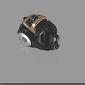 Modern Canister Vacuum Cleaner With Black And Beige Design Round Control Panel And Large Wheels
