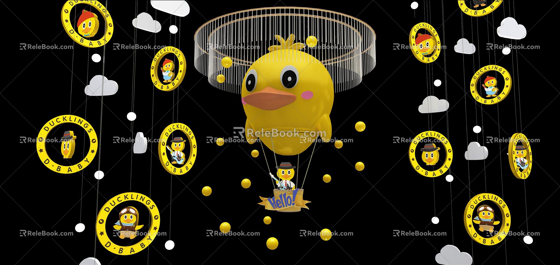 Modern Hanging Duck Atrium 3d model