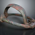 Rusted Metal Sculpture With Twisted Loops And Artistic Abstract Design Structure 3d model