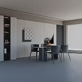 Modern Minimalist Marble Dining Table Set With Elegant Dark Chairs For Stylish Contemporary Dining Space