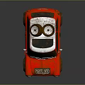Red Vintage Minicar With Roof Rack Tires And L3 Logo Design