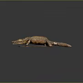 Realistic Crocodile Statue With Textured Scaly Skin In Lying Position For Home Decoration