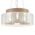 Modern Chandelier With Brown Upper Layer And White Perforated Mesh Shade Design 3d model