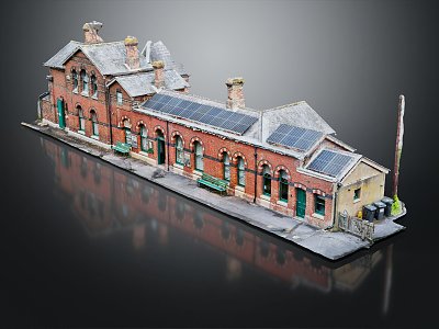 Industrial LOFT Station Block Street Old Station 3d model