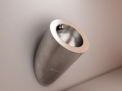 Modern Stainless Steel Wall Mounted Urinal With Sleek Design And Silver Finish 3d model