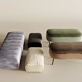 Shoe Changing Stool Cloakroom Low Stool Fabric Sofa Stool Long Bed End Stool Sofa Side Stool 3d model