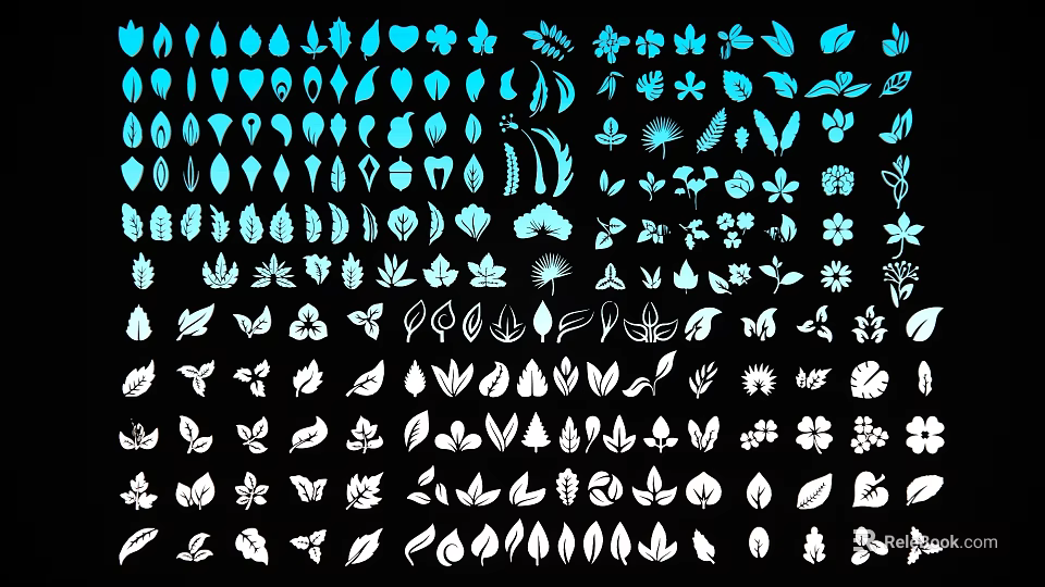 Decorative Plant Leaf Flower Pendants With Various Nature Inspired Designs 3d model 