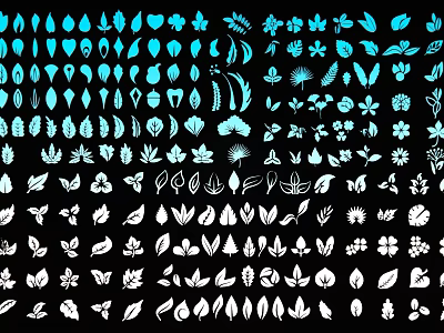 Decorative Plant Leaf Flower Pendants With Various Nature Inspired Designs 3d model
