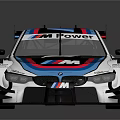 BMW Race Car Featuring BMW POWER Logo Number 55 And Colorful Stripes 3d model