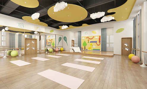 Modern Dance Room Vientiane Huacheng Kindergarten Sound and Body Room 3d model