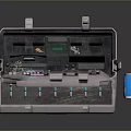 Futuristic Portable Tech Console With Modern Control Panel Digital Screen Multiple Buttons And Slots