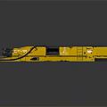 Yellow Black Train Locomotive With Numbered 55 Modern Industrial Design And Reflective Surface