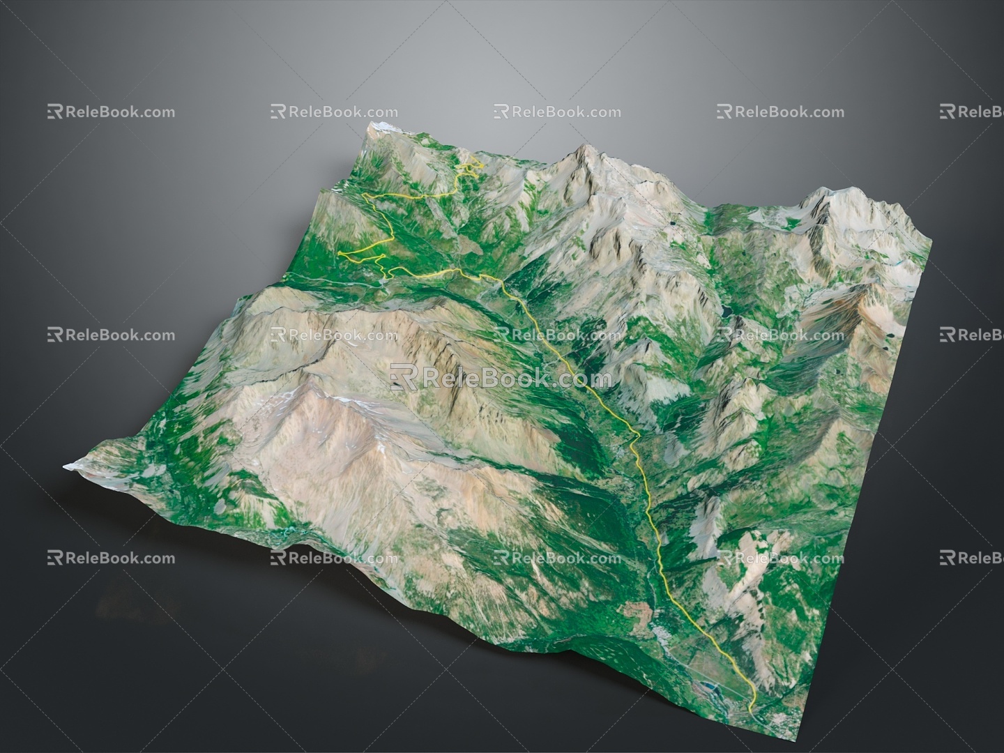 Geography, topography, mountain shape, ridge, ridge, valley, mountain range, canyon, geomorphology, mountain peak, mountain body 3d model