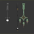 Classic Lighting Combination With Black Metal Spheres Green Multi Lamp Design And Gold Accents