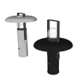 Modern White and Black Table Lamps with Spherical Bulb and Round Shade