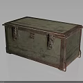 Vintage Wooden Trunk With Metal Latches Rustic Green Brown Storage Organizer For Daily Essentials