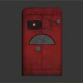 Red Emergency Alarm Box With Button Indicator And Circular Panel Design