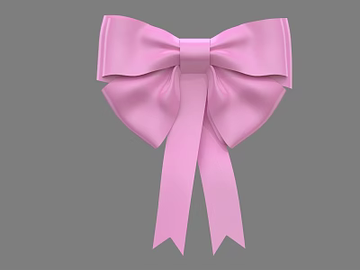 Festive Pink Satin Bow With Smooth Ribbon And Elegant Decorative Design 3d model