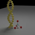 3D DNA Double Helix Structure Model as Medical Device for Biomedical Research with Colored Spheres 3d model