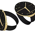 Bamford Watches with Black Dial Numbers Golden Bezel Hands and Black Strap